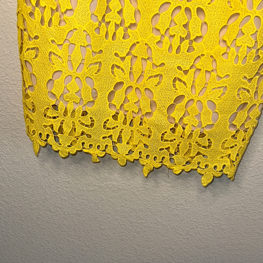 Banana Republic‎ Sunny Yellow Lace Mini Dress - Picture 3 of 9